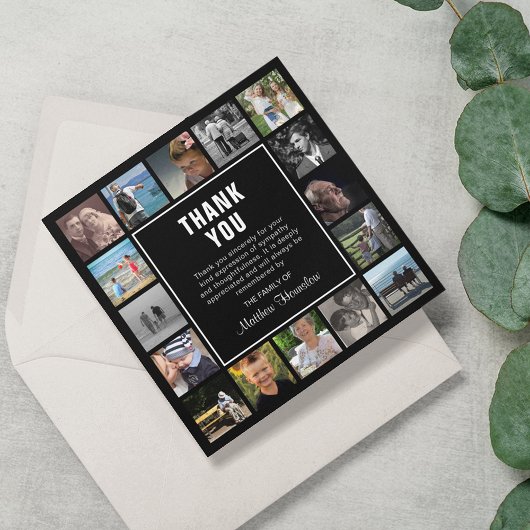 Moderne foto-collage Funeral Sympathie Bedankkaart