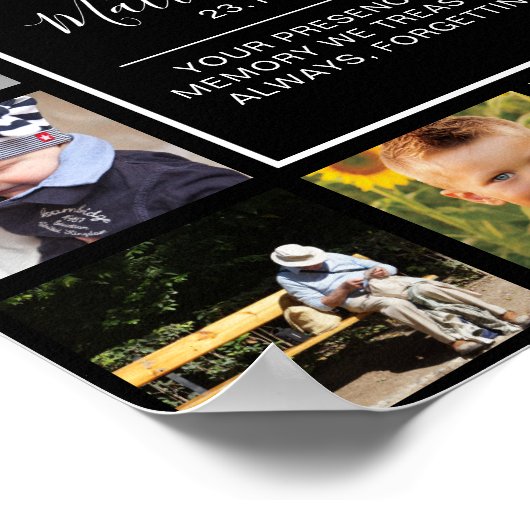 Moderne foto-collage Funeral Sympathie Poster (Hoek)