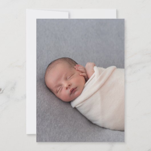 Moderne foto-collage geboorte aankondiging (Achterkant)