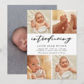 Moderne foto-collage geboorte aankondiging (Voorkant / Achterkant)