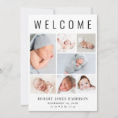 Moderne foto-collage geboorte aankondiging (Voorkant)