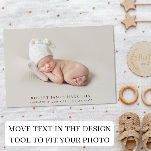 Moderne foto-collage geboorte aankondiging