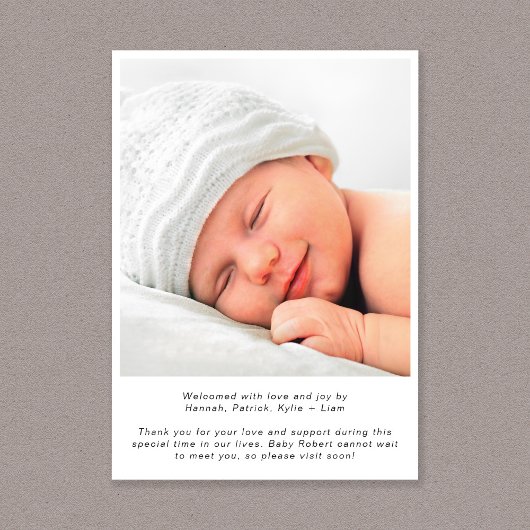 Moderne foto-collage geboorte aankondiging