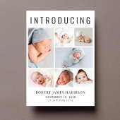 Moderne foto-collage geboorte aankondiging