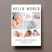 Moderne foto-collage geboorte aankondiging