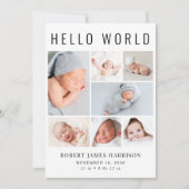 Moderne foto-collage geboorte aankondiging (Voorkant)