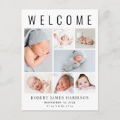 Moderne foto-collage geboorte aankondigingskaart (Voorkant)