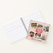 Moderne foto Collage Girly Pink Monogram naam Notitieboek (Binnen)