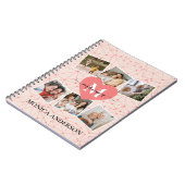 Moderne foto Collage Girly Pink Monogram naam Notitieboek (Linkerzijde)