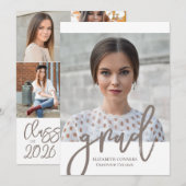 Moderne foto collage Grad Zilver Script Afstuderen Kaart (Voorkant / Achterkant)