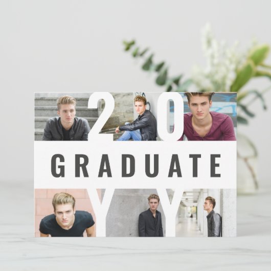 Moderne foto collage grafische typografie-afstuder aankondiging (Staand voorkant)