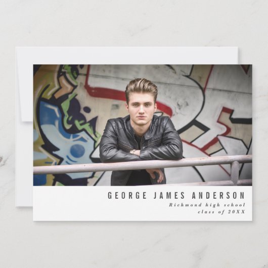 Moderne foto collage grafische typografie-afstuder aankondiging (Achterkant)