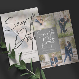 Moderne foto Collage Gray Save The Date