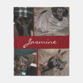 Moderne foto collage hond Bourgogne Fleece Deken (Voorkant)