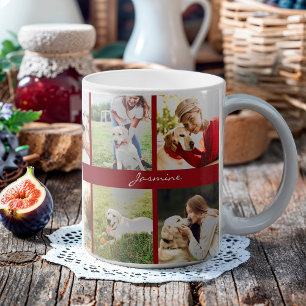 Moderne foto collage hond Bourgogne Koffiemok