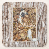 moderne foto-collage hond grappig kartonnen onderzetters (Voorkant)