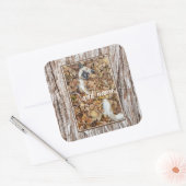 moderne foto-collage hond grappig vierkante sticker (Envelop)