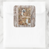 moderne foto-collage hond grappig vierkante sticker (Tas)