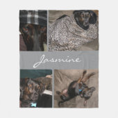 Moderne foto collage hond grijs fleece deken (Voorkant)