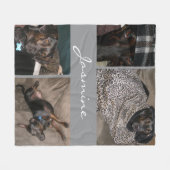 Moderne foto collage hond grijs fleece deken (Voorkant (Horizontaal))