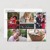 Moderne foto Collage Joyful Wishes Kerstmis Briefkaart (Voorkant / Achterkant)