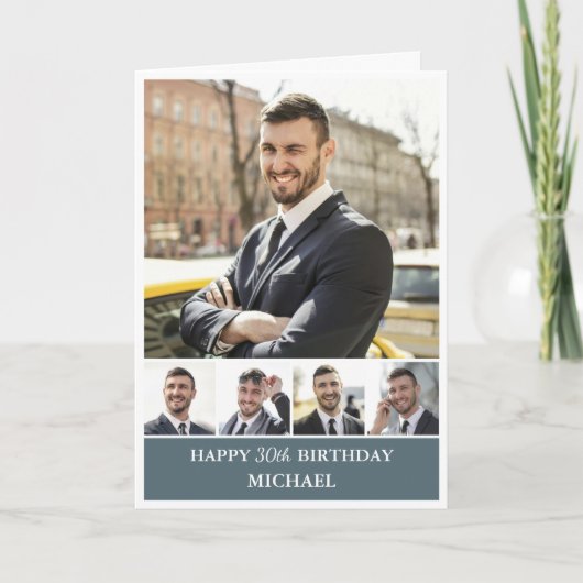 Moderne foto collage man | Verjaardag vriendje Kaart (Voorkant)
