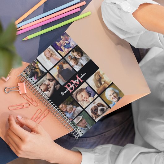 Moderne foto-collage met monogram 2026 planner