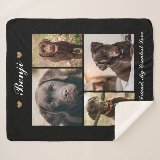 Moderne foto collage Milestone Keepomwille Dogs Ca Sherpa Deken (Voorkant (horizontaal))