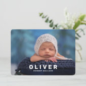 Moderne foto Collage Newborn Baby Boy Birth Aankondiging (Staand voorkant)