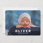 Moderne foto Collage Newborn Baby Boy Birth Aankondiging (Voorkant)