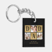 Moderne Foto Collage Pap Fathers Day Sleutelhanger (Voorkant Links)
