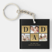 Moderne Foto Collage Pap Fathers Day Sleutelhanger (Voorkant)
