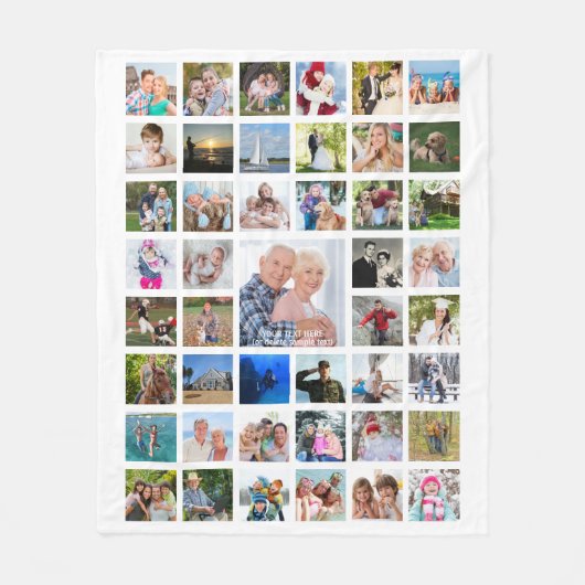 Moderne foto Collage Persoonlijk Wit Fleece Deken (Voorkant)
