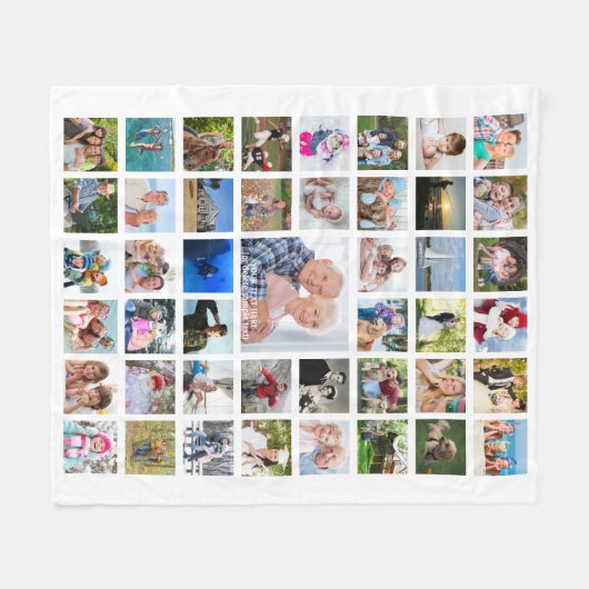 Moderne foto Collage Persoonlijk Wit Fleece Deken (Voorkant (Horizontaal))