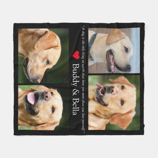 Moderne foto Collage Pet Fleece Deken (Voorkant (Horizontaal))