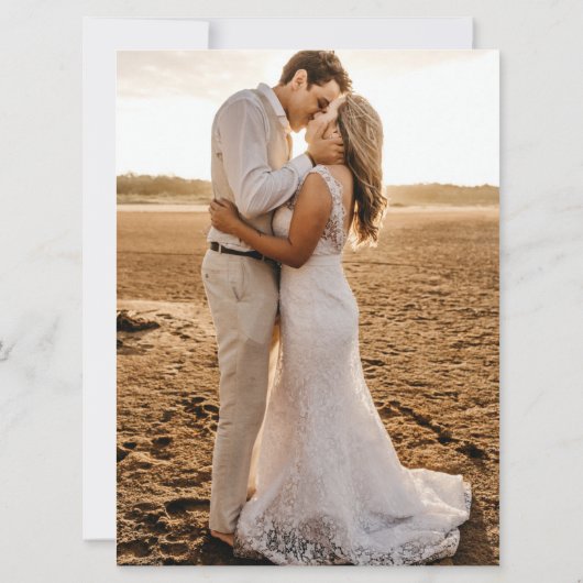 Moderne foto Collage Pine Green Wedding Bedankt (Achterkant)