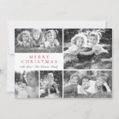 Moderne Foto Collage Prettig Kerstmis Plat Feestdagenkaart (Voorkant)