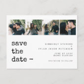 Moderne foto collage QR CODE bruiloft bewaart de d Aankondigingskaart (Voorkant)