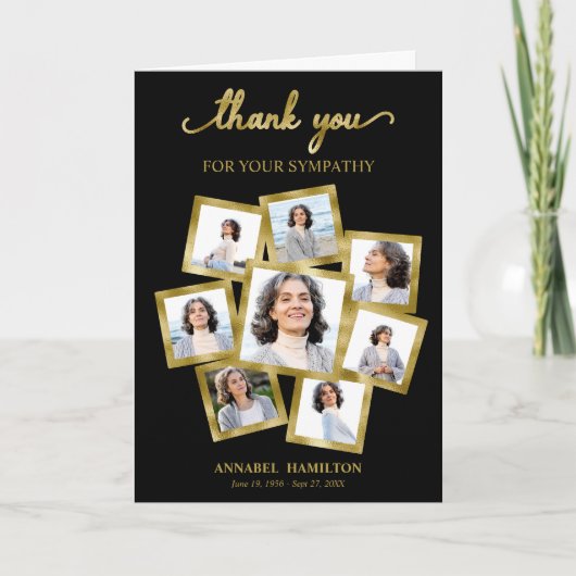 Moderne foto-collage rouwkaarten en dankbetuiginge kaart (Voorkant)
