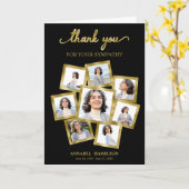 Moderne foto-collage rouwkaarten en dankbetuiginge kaart (Gele Bloem)