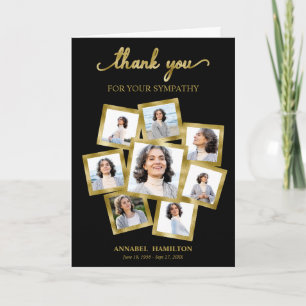 Moderne foto-collage rouwkaarten en dankbetuiginge kaart