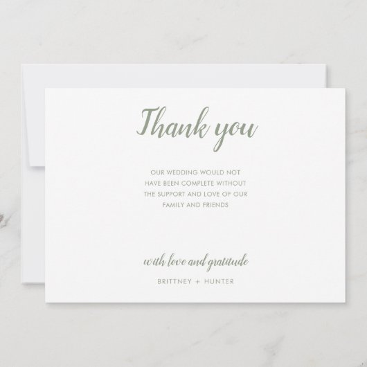 Moderne foto Collage Sage Green Bedankkaart (Achterkant)