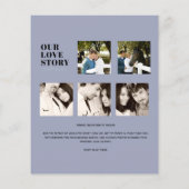 Moderne FOTO Collage Save Dates Stof Blauw (Achterkant)