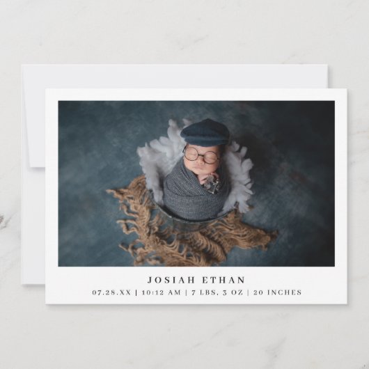 Moderne foto Collage Simple Newborn Birth Aankondiging (Voorkant)