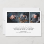 Moderne foto Collage Simple Newborn Birth Aankondiging (Achterkant)