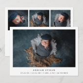 Moderne foto Collage Simple Newborn Birth Aankondiging (Voorkant / Achterkant)