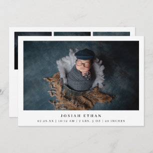 Moderne foto Collage Simple Newborn Birth Aankondiging