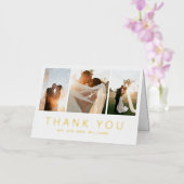 Moderne foto Collage Simple Weddenschap Hartelijk Folie Wenskaart (Orchidee)