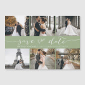 Moderne Foto Collage sparen de Datum Groen (Voorkant)