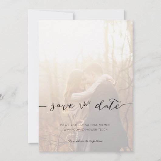 Moderne Foto Collage Terracotta Save the Date Aankondiging (Achterkant)